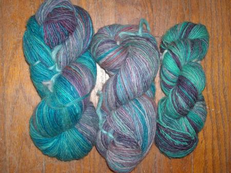 handsput from painted roving