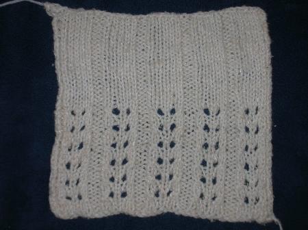 eyelet rib swatch