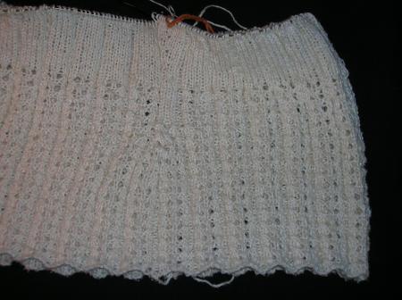 eyelet rib sweater progress