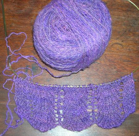 purple handspun scarf