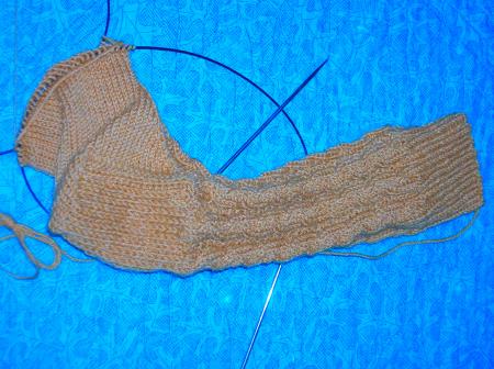 cabled sock progress