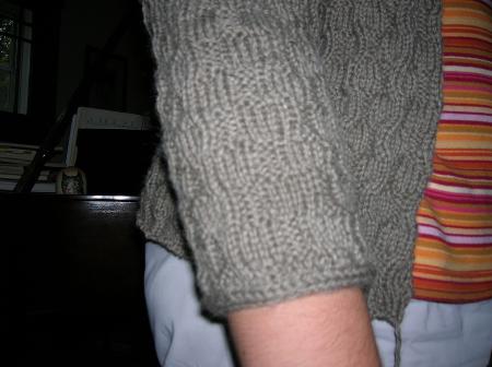 I-cord edging on sleeve of Nicola cardigan