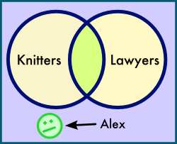 There are knitters, there are lawyers, there are lawyers who are knitters, and then, somewhere else, is Alex.