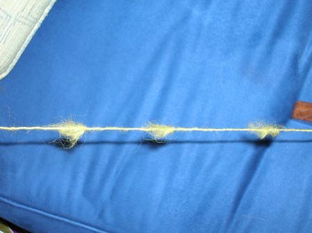 lime green sw tufted yarn closeup