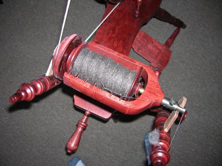 wool and silk on bobbin