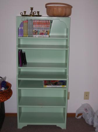 green bookcase