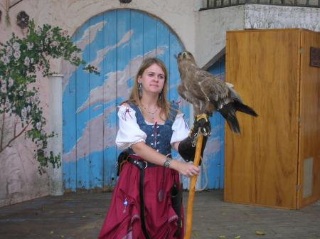 woman with hawk