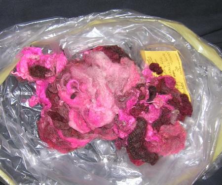 uncombed rose-colored wool