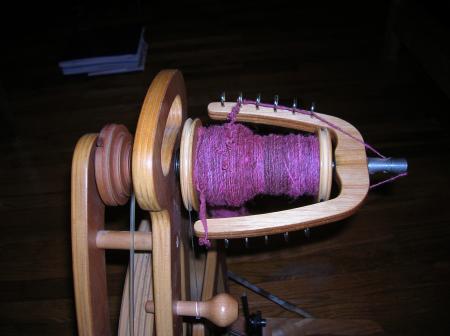 rose wool on bobbin